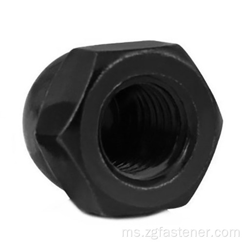 Hexagon Hexagon Black Nuts DIN1587 Salutan Oksida Hitam Acorn Hexagon Nuts